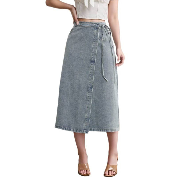 Damen Maxirock mit zeitlosem Wickeldesign und Gürteldetail Drune