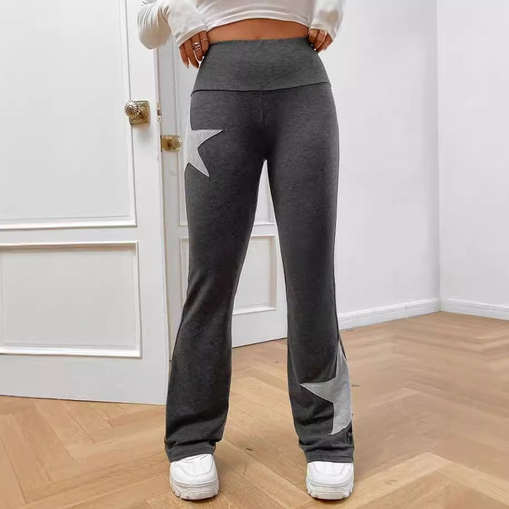 Damen legere Bootcut-Leggings mit Sternen-Motiv Drune