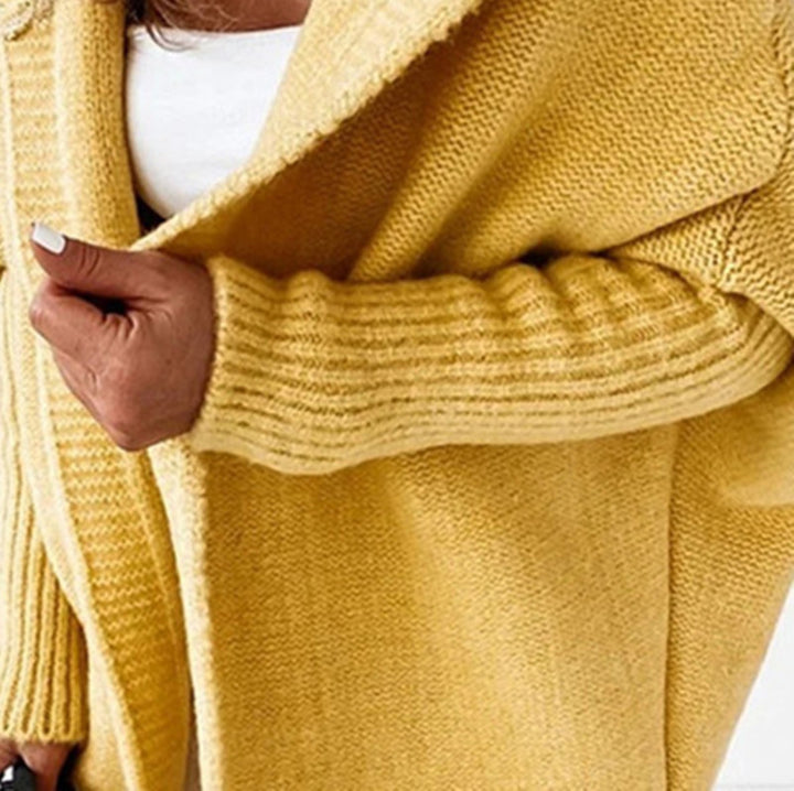 Damen Grobstrickcardigan mit weitem Revers und strukturiertem Design Drune