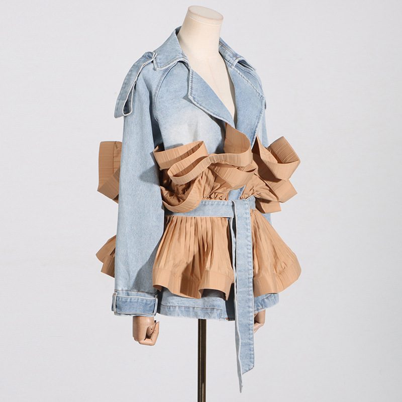 Drune | Trenchjacke - Statement Schleifendetail - Baumwollmischung - Modebewusste Oberbekleidung