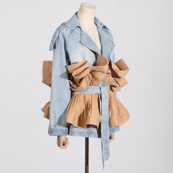 Drune | Trenchjacke - Statement Schleifendetail - Baumwollmischung - Modebewusste Oberbekleidung