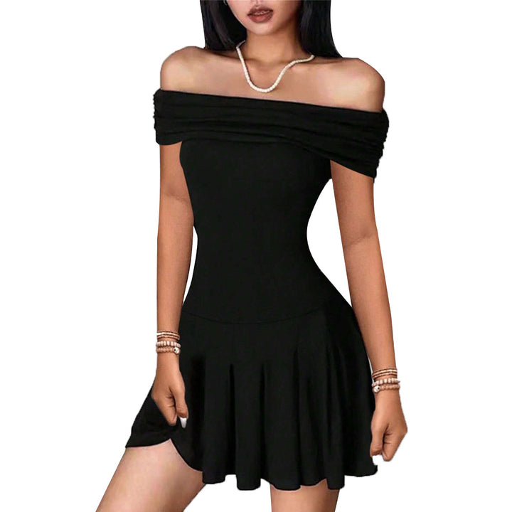 Damen Off-Shoulder Minikleid mit elegantem Wickeldetail Drune