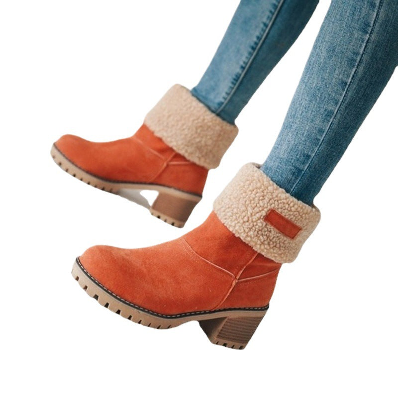 Damen Warmfutter Stiefeletten mit verspieltem Falten-Design Drune