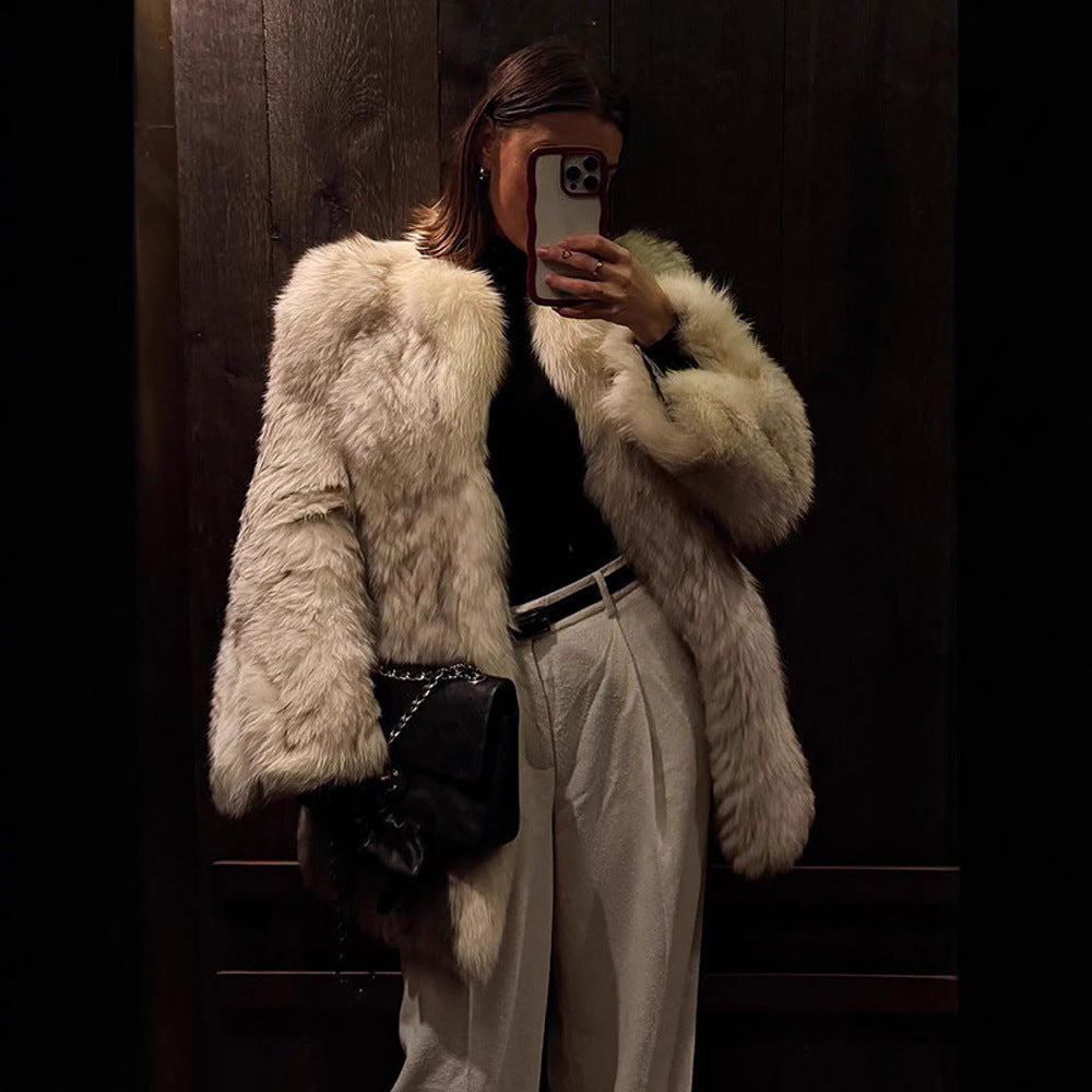 Damen Kunstpelzjacke mit luxuriösem Design und modischem Schnit Drune