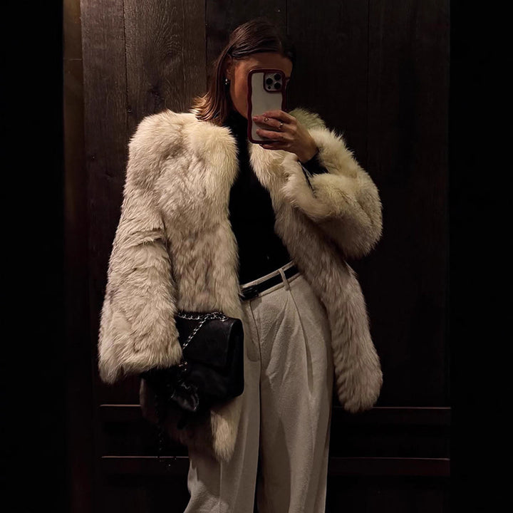 Damen Kunstpelzjacke mit luxuriösem Design und modischem Schnit Drune