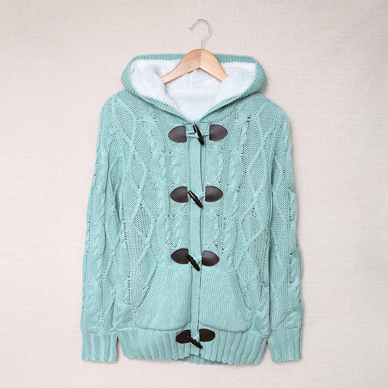 Damen Strickjacke mit hohem Kragen und bequemen Knopfdetails Drune