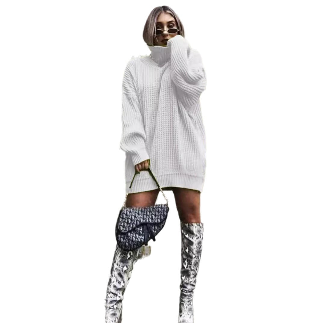 Damen Oversized Strickpullover im modernen Waffelmuster Drune