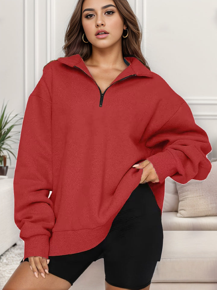 Damen Oversized Sweatshirt mit Stehkragen Drune