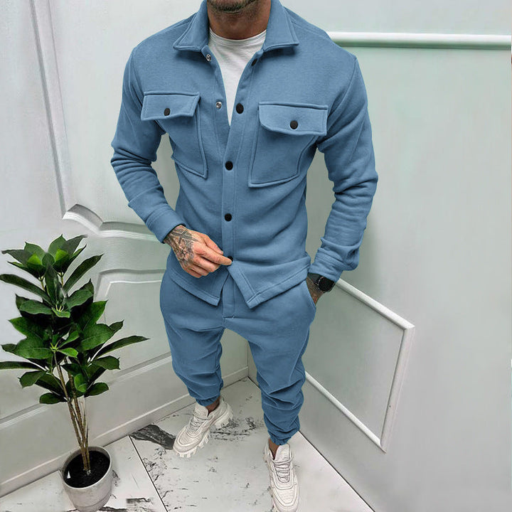 Herren Sportliches Freizeit-Set im lässigen Casual-Look mit funktionalen Taschen Drune