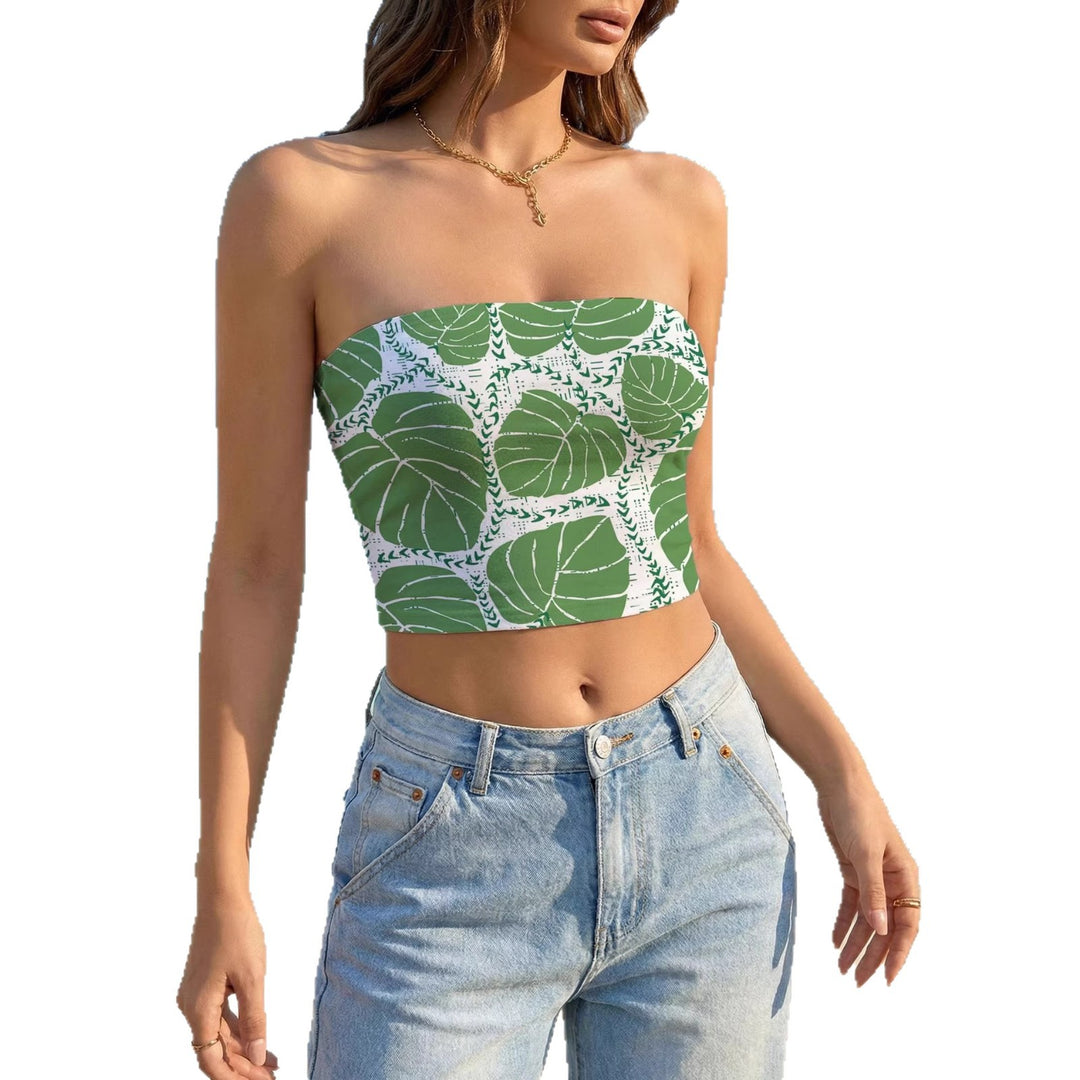 Damen Bandeau-Top mit tropischem Muster Drune