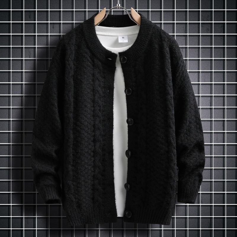 Damen Strickjacke mit strukturiertem Zopfmuster und durchgehenden Knöpfen Drune