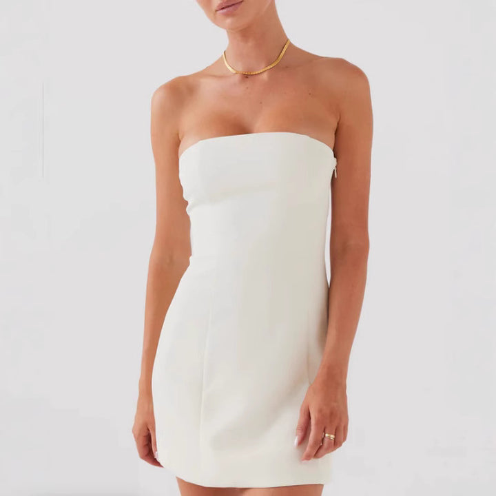 Damen Strapless Minikleid mit figurbetontem Schnitt und elegantem Textilfinish Drune