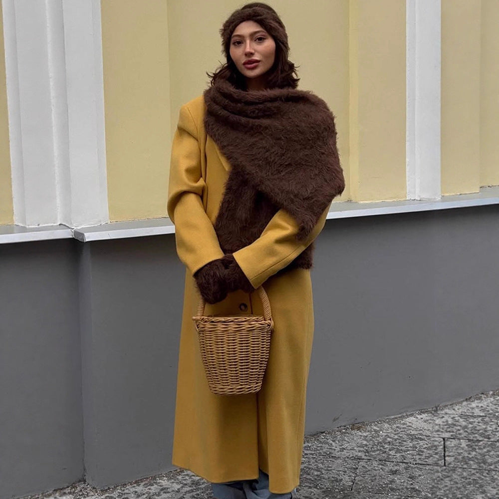 Damen Oversized Wollmantel mit stilvollem Schnitt Drune