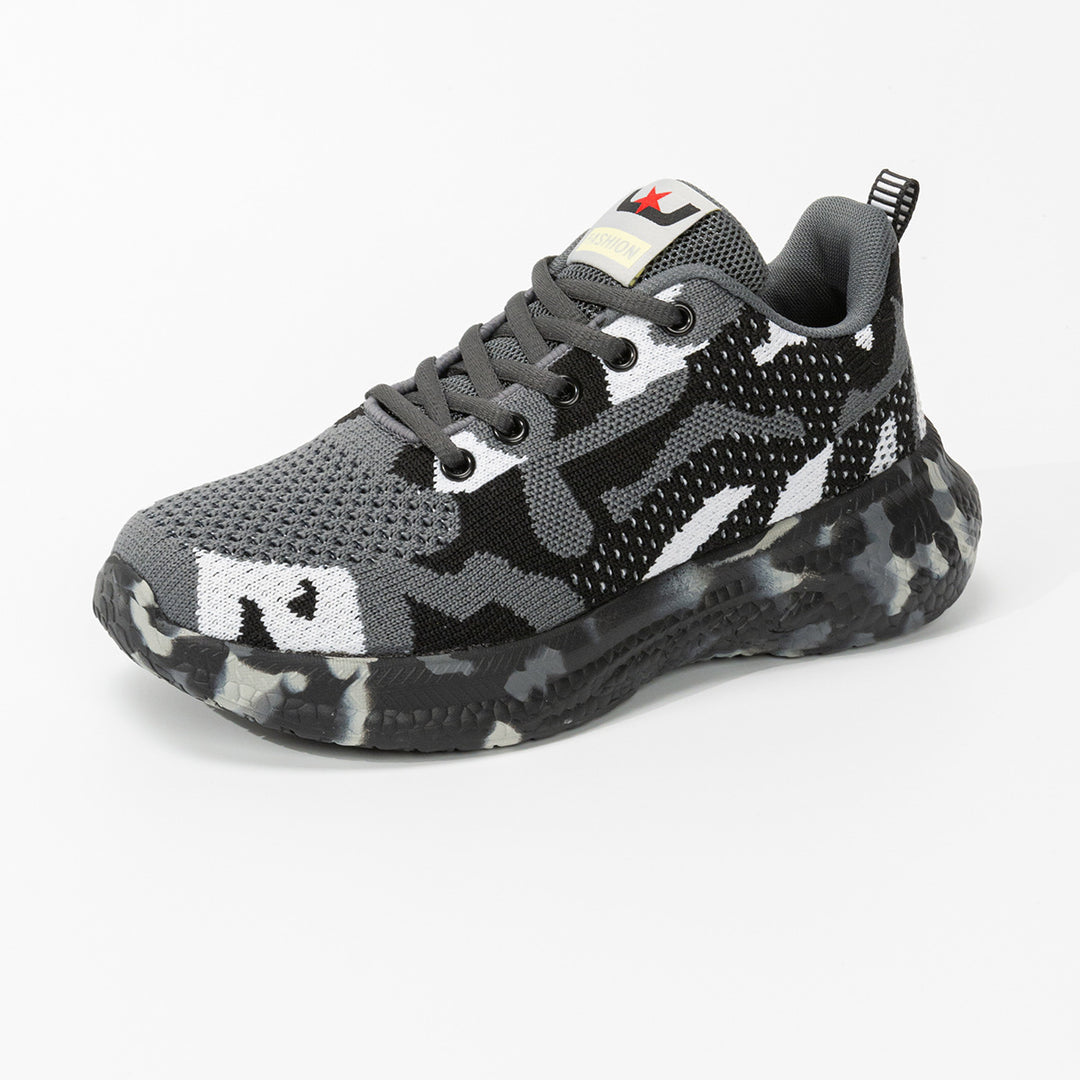 Unisex nan Camouflage-Strick-Sneaker mit geformter Dämpfungs-Zwischensohle und profiliertem Laufsohlen-Design Drune