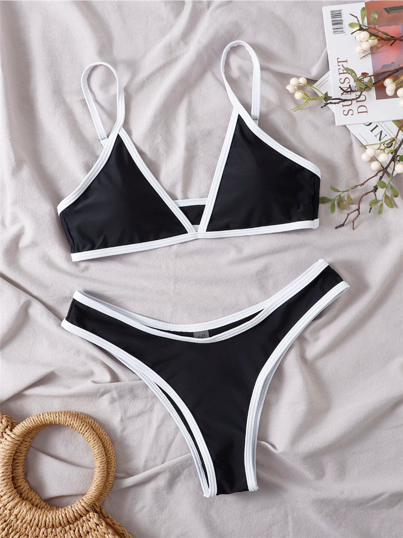 Damen Triangle Bikini Set mit Kontrastbesatz Drune
