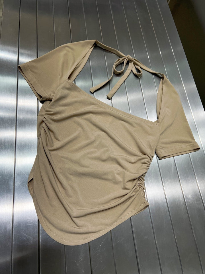 Damen Stretchbluse mit dekorativem Rückenausschnitt Drune