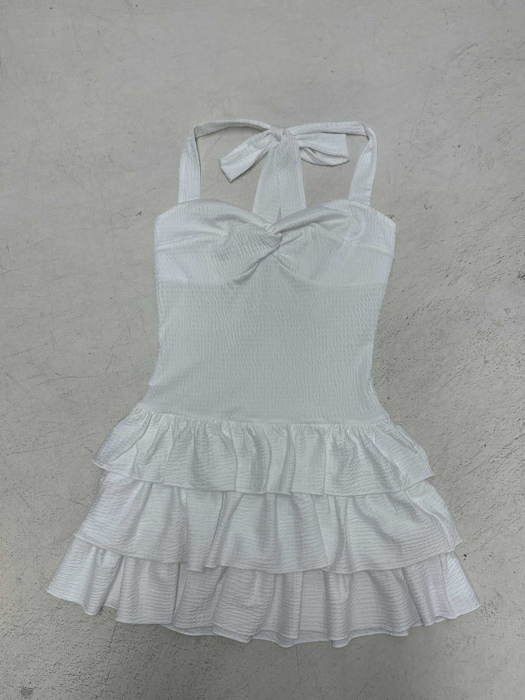 Damen Sommerliches Tüllkleid mit verstellbaren Spaghettiträgern und Rüschendetails Drune