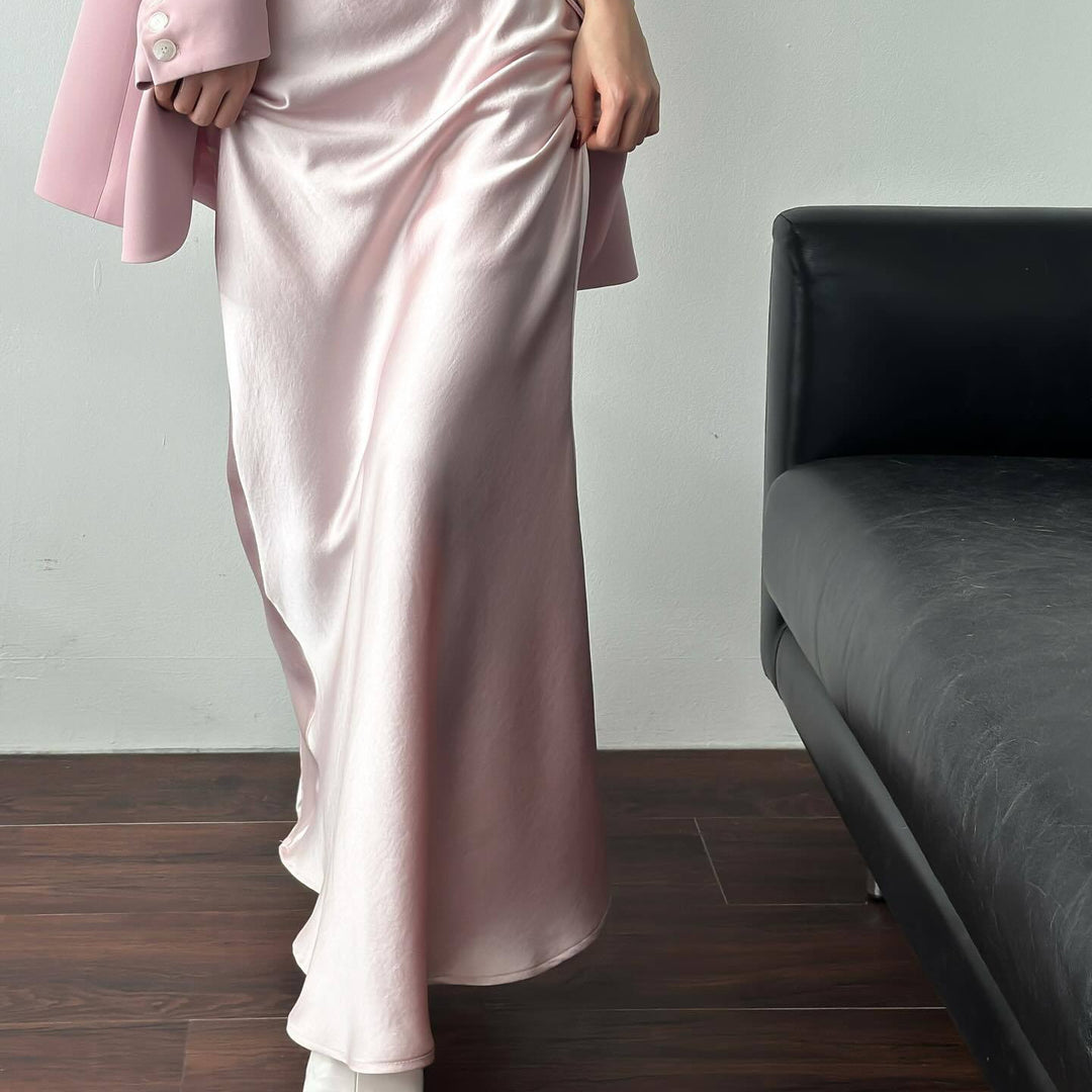 Damen Eleganter Maxirock aus Seidenmix mit figurschmeichelndem Schnitt Drune