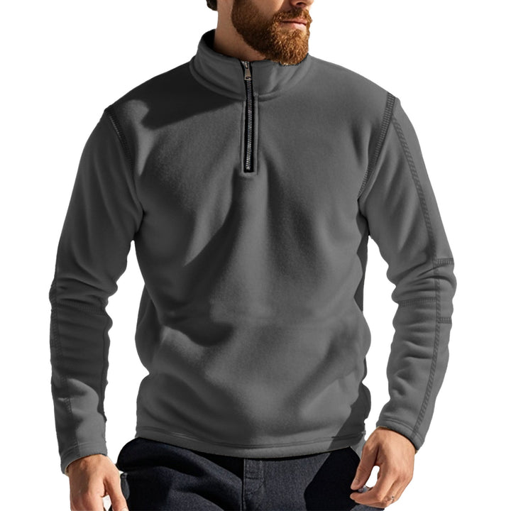 Herren nan funktionaler Fleecepullover mit Halbzip, Stehkragen und Raglanärmeln Drune