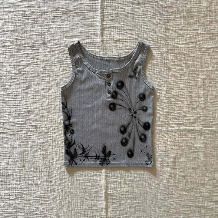 Damen modisches Top mit kreativen Druck Drune