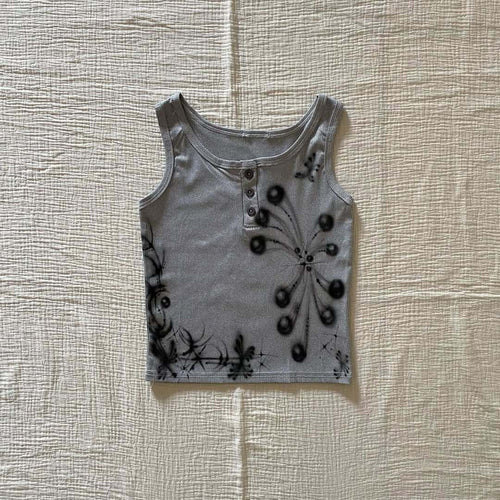Damen modisches Top mit kreativen Druck Drune