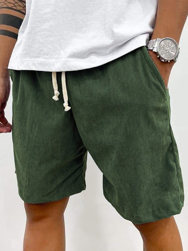 Drune | Herren Casual Kordelzug Cord Shorts