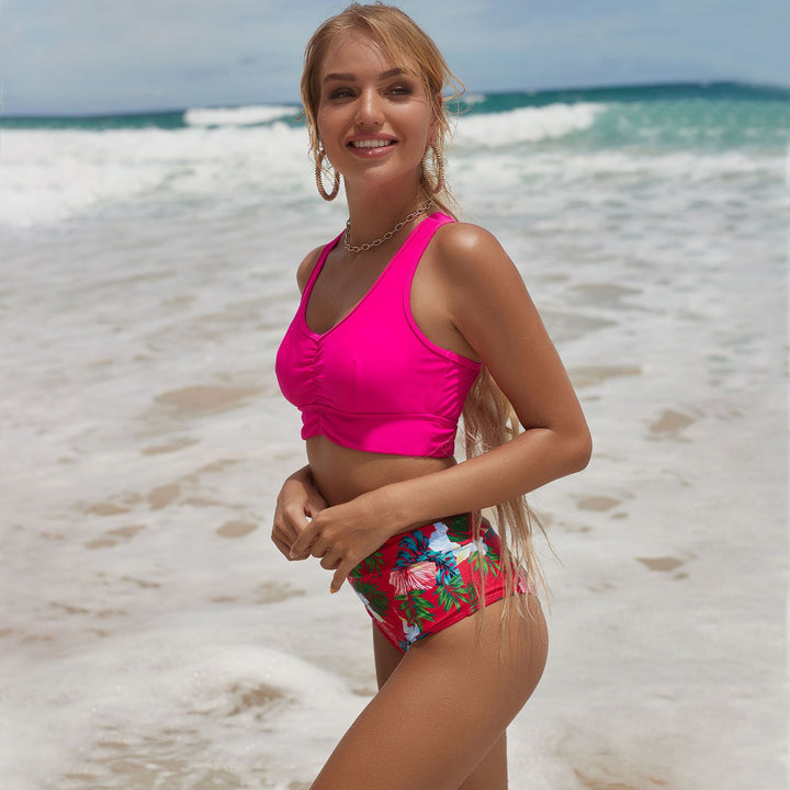 Damen Bikini-Set mit modischem Cropped-Oberteil und hochwertigem floralem Design Drune