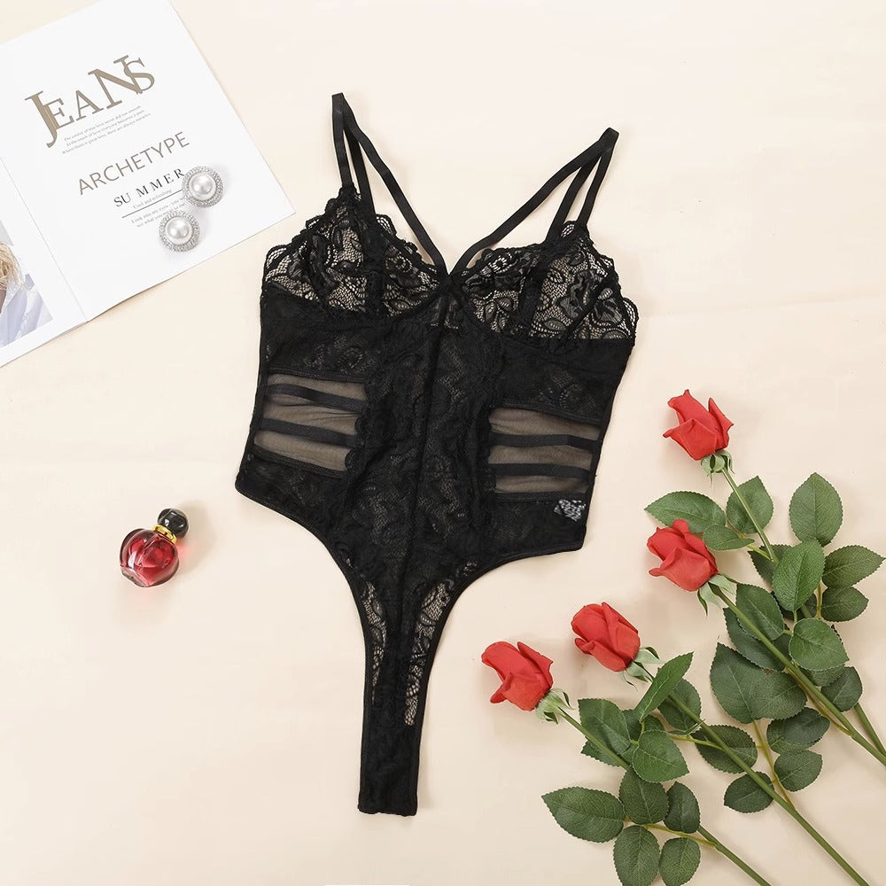 Damen Spitzenbody mit verführerischen Details Drune