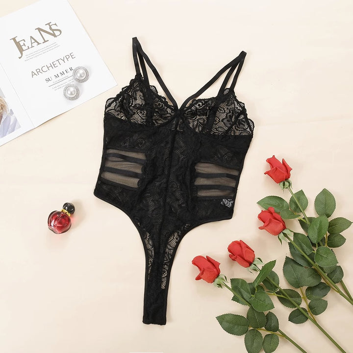 Damen Spitzenbody mit verführerischen Details Drune