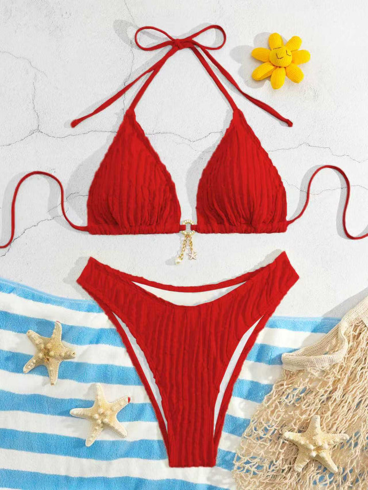 Damen Triangel-Bikini mit Rippendesign Drune