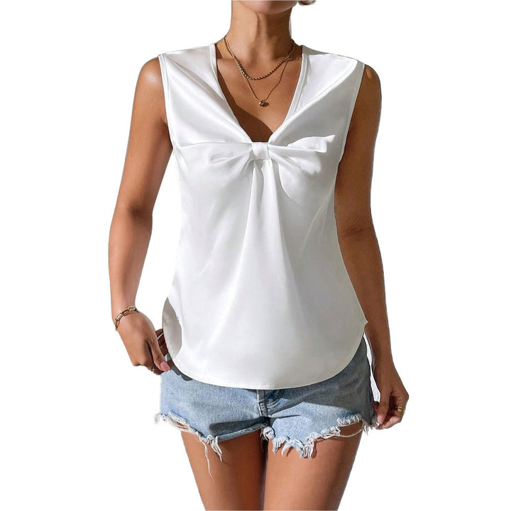 Damen Schicke Bluse mit Schleifendetail Drune