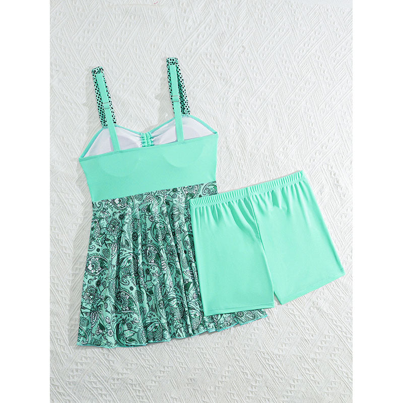 Damen Sportliche Badeoutfit mit floralem Rock Drune