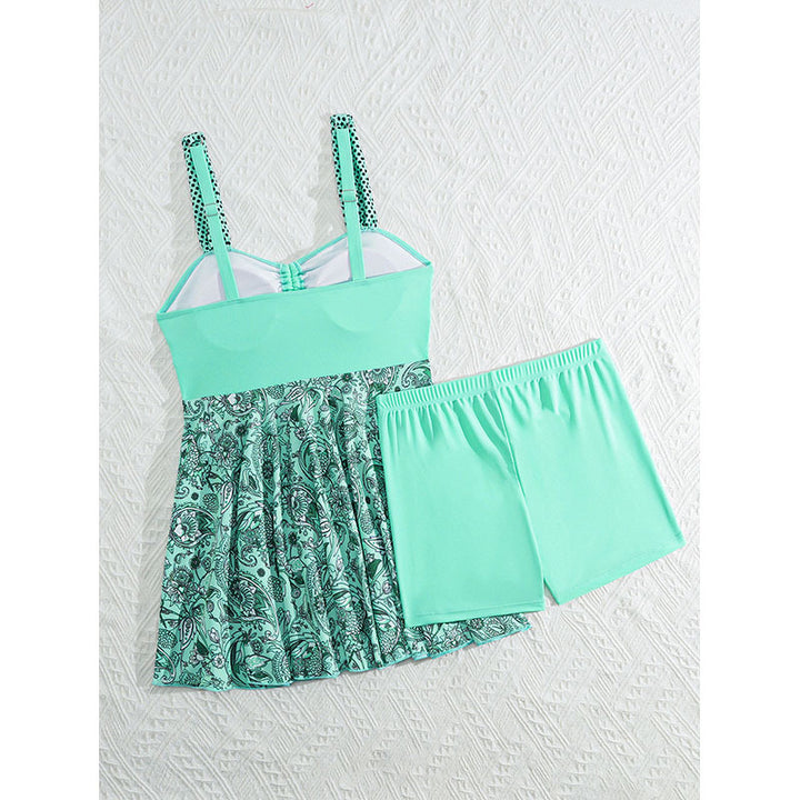Damen Sportliche Badeoutfit mit floralem Rock Drune