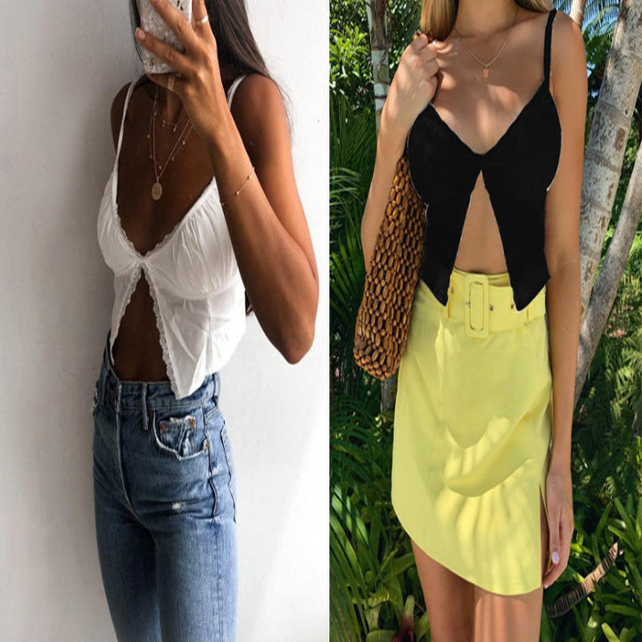Damen Verführerisches Spitzen-Bustier mit zarten Rüschen Drune