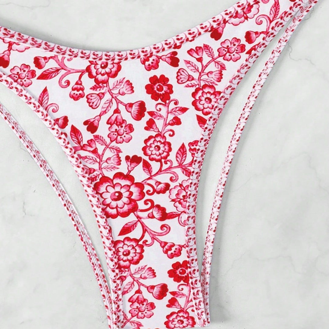 Damen Leopardenmuster Bikini-Set mit verstellbaren Trägern Drune