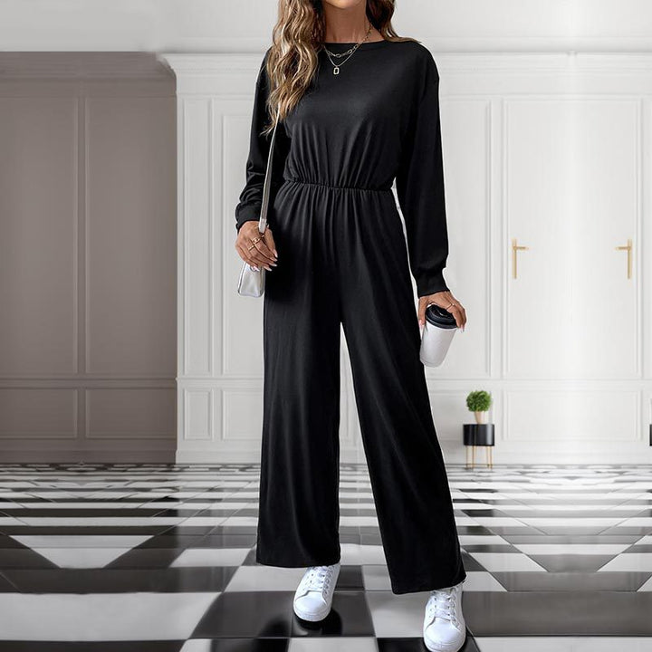 Damen lässiger Jumpsuit mit tailliertem Bund und praktischen Seitentaschen Drune