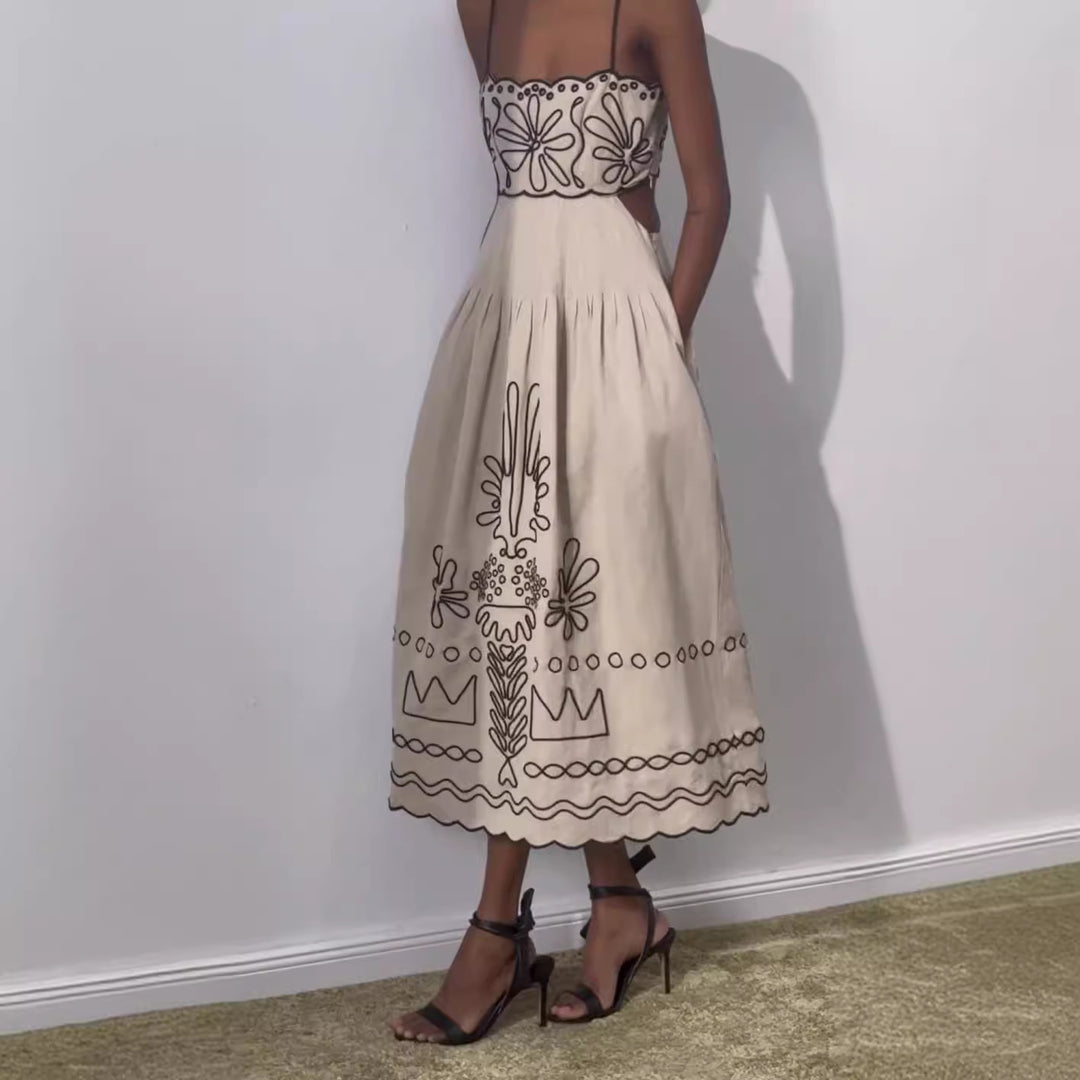 Damen Kleid mit raffiniertem Blumenmotiv und lockerer Passform Drune