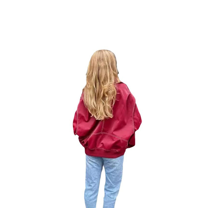 Damen modische Jacke mit trendigen Stickdetails und lässigem Schnitt Drune