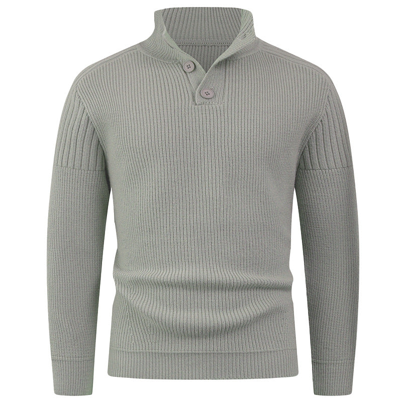Herren innovativer Halbreißverschluss Pullover mit Rippstruktur Drune