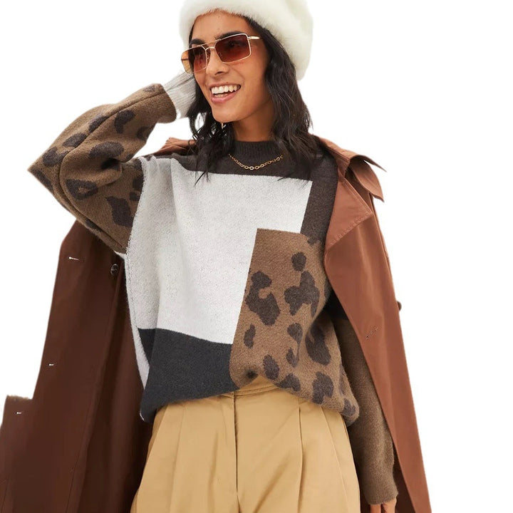 Damen Pullover mit kreativen Mustermix und komfortablem Schnitt Drune