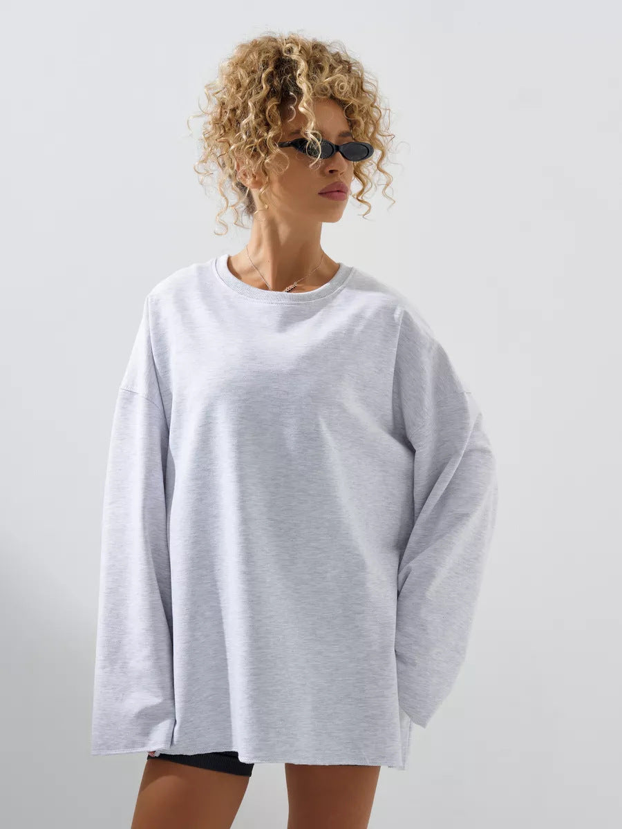 Damen lässiges Oversize-Sweatshirt mit Drop-Shoulder-Schnitt Drune