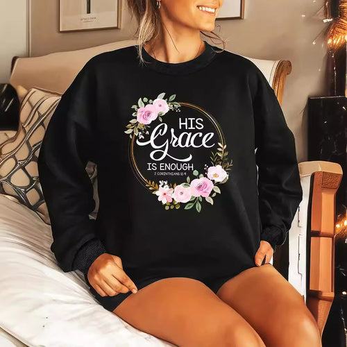 Damen Sweatshirt mit motivierendem Schriftzug und floralem Design Drune
