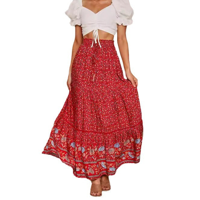 Damen Maxi-Rock aus floraler Baumwolle Drune