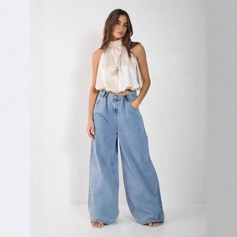 Damen Satin-Haltertop mit gerafftem Ausschnitt Drune