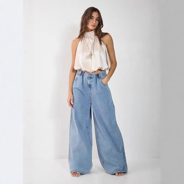 Damen Satin-Haltertop mit gerafftem Ausschnitt Drune