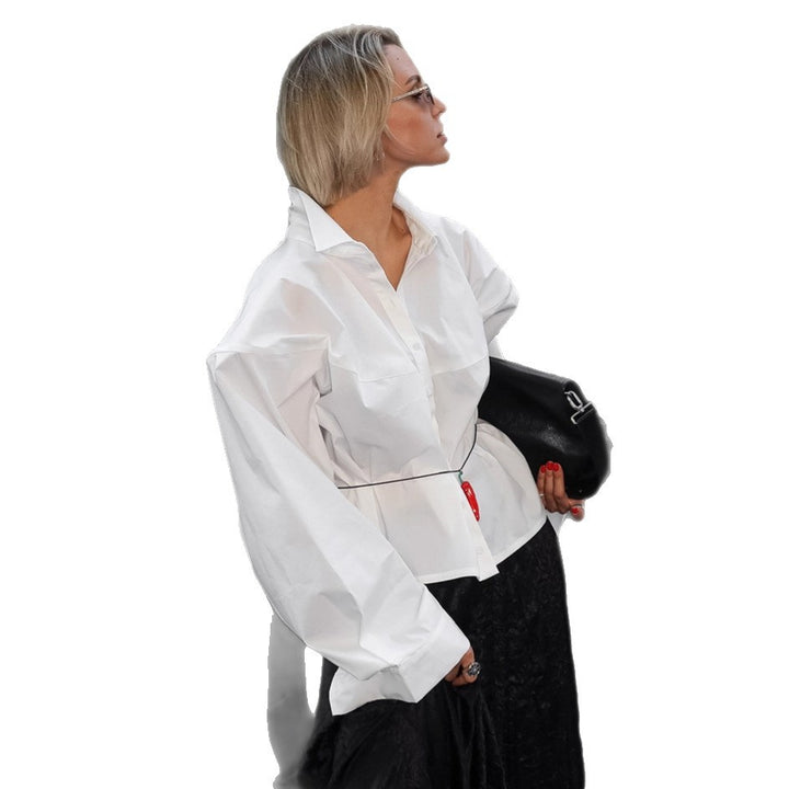 Damen Oversized Hemdbluse mit einzigartigen Ärmeldetails und tailliertem Schnitt Drune