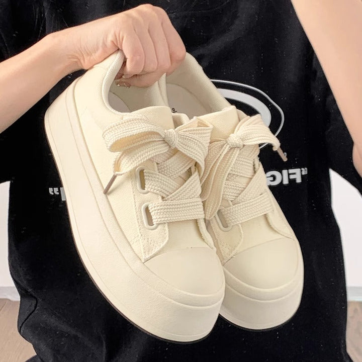 Damen Modische Sneakers mit stylischen Schleifen und gedämpfter Sohle Drune