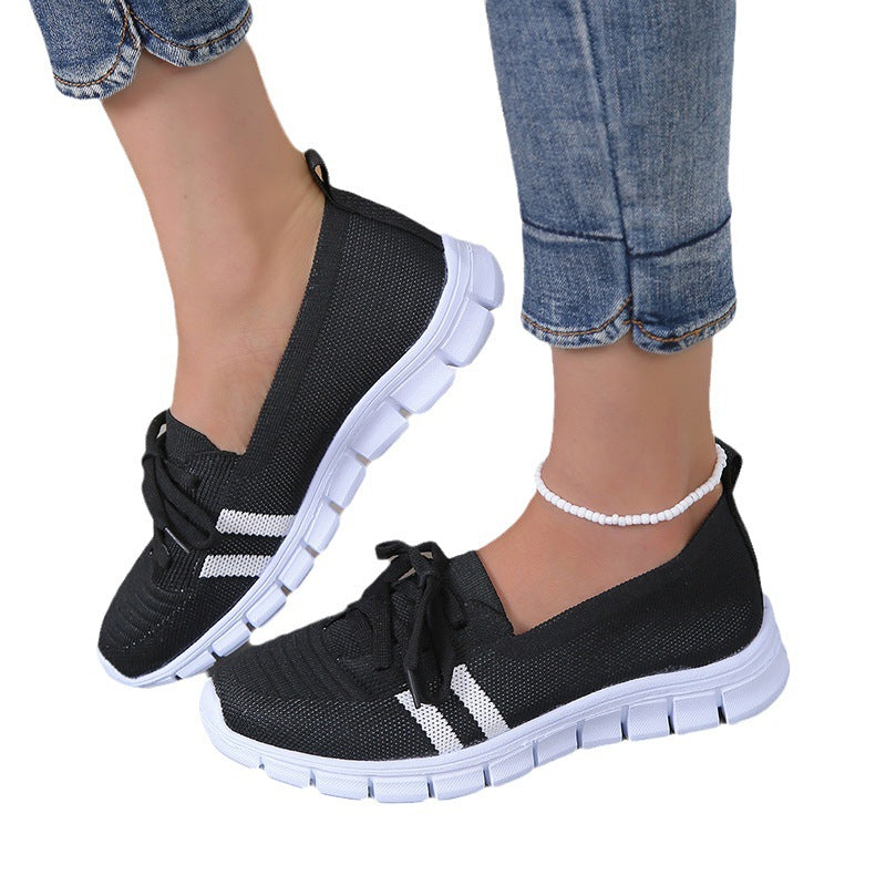 Damen Atmungsaktive und bequeme Freizeitschuhe mit elastischem Obermaterial Drune