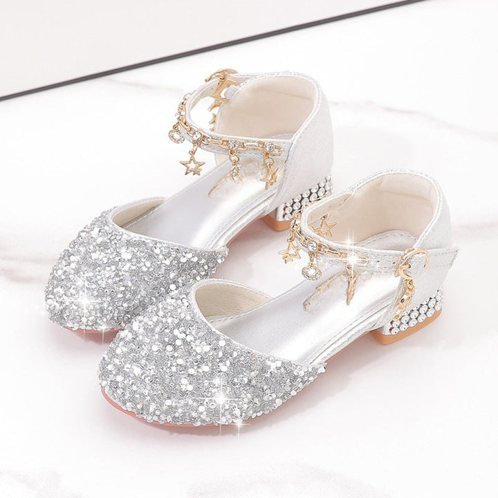 Damen Elegante und funkelnde Mittelabsatzschuhe mit Perlen- und Schleifendetails Drune