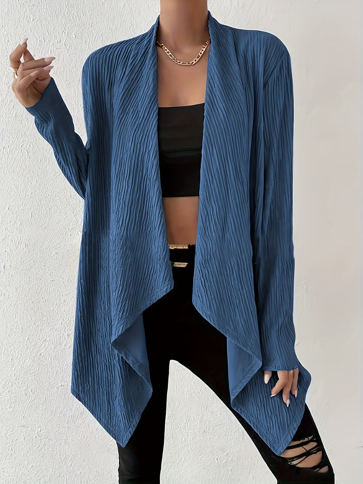 Damen lässige Strickjacke mit strukturiertem Design und offenen Front Drune